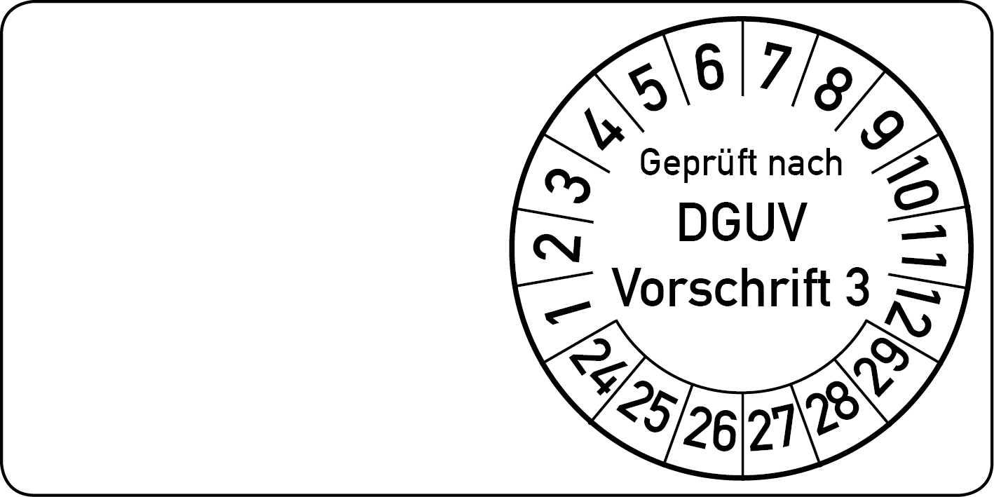 2 x 5cm 100St. DGUV Vorschr Kabelprüfplakette Geprüft .. 3 2016-2021  rot 