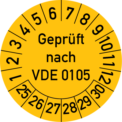 Pruefplakette_geprueft_nach_VDE_0105_gelb_30mm_2018