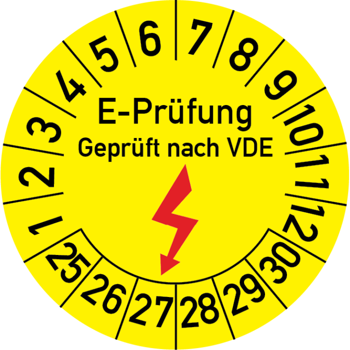 Pruefplakette_E_Pruefung_nach_VDE_gelb_30mm_2018