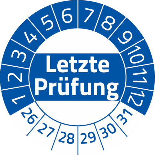 Letzte Prüfung Prüfplakette