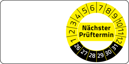 Nächster Prüftermin Kabelprüfplakette 60 x 30 mm