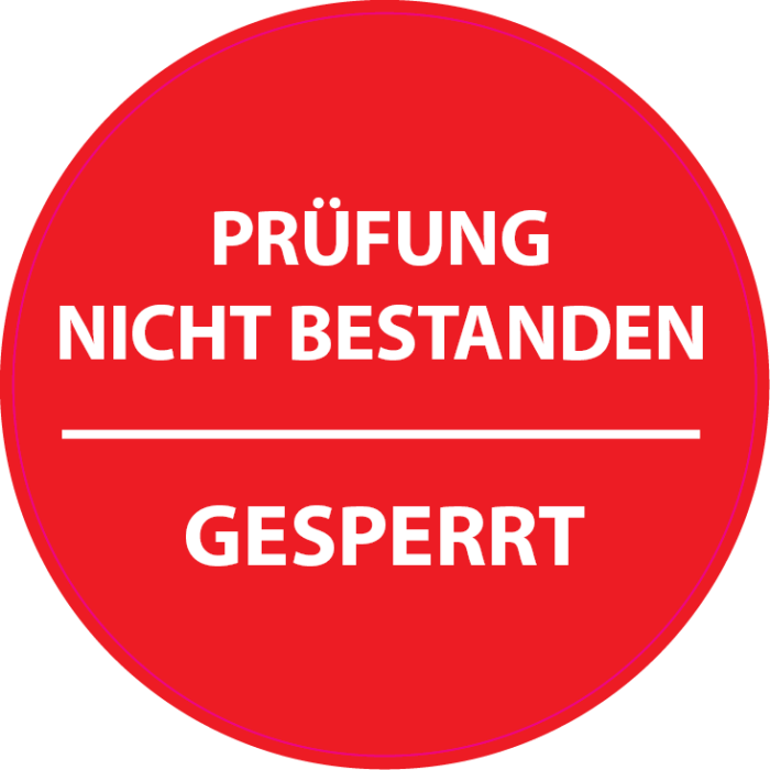 Prüfung nicht bestanden - Gesperrt